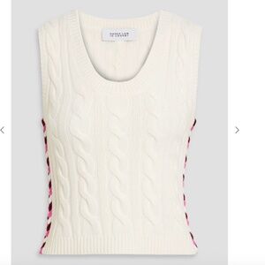 🔥 NWT Derek Lam 10 Crosby Yuna Vest | Embroidered Cable Knit | Size M